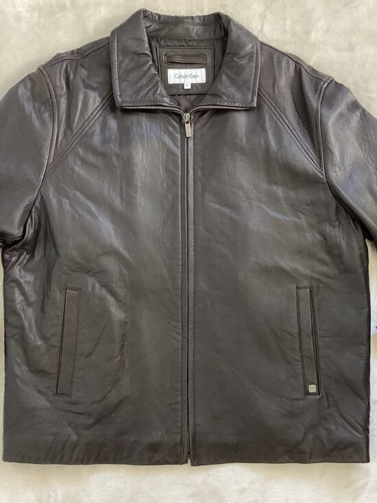 Calvin Klein Other - Calvin Klein Genuine Leather Men’sJacket XL • Brownish Black • Classic Zip Front